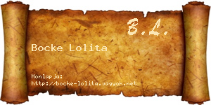 Bocke Lolita névjegykártya